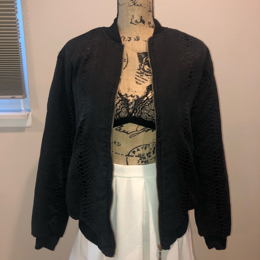 Python Textured Bomber Jacket
